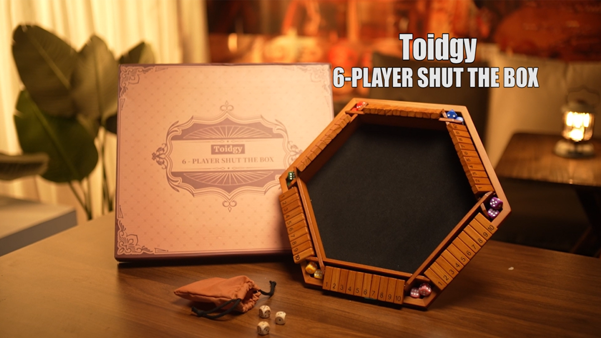 Amazon.com: Toidgy 1-6 Players Shut The Box Dice Games, Wooden